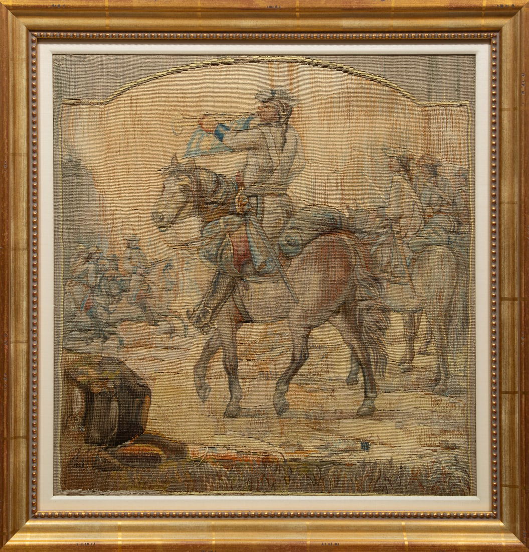 Pair of Antique Verdure Tapestries of Soldiers on Horseback (1 of 4)