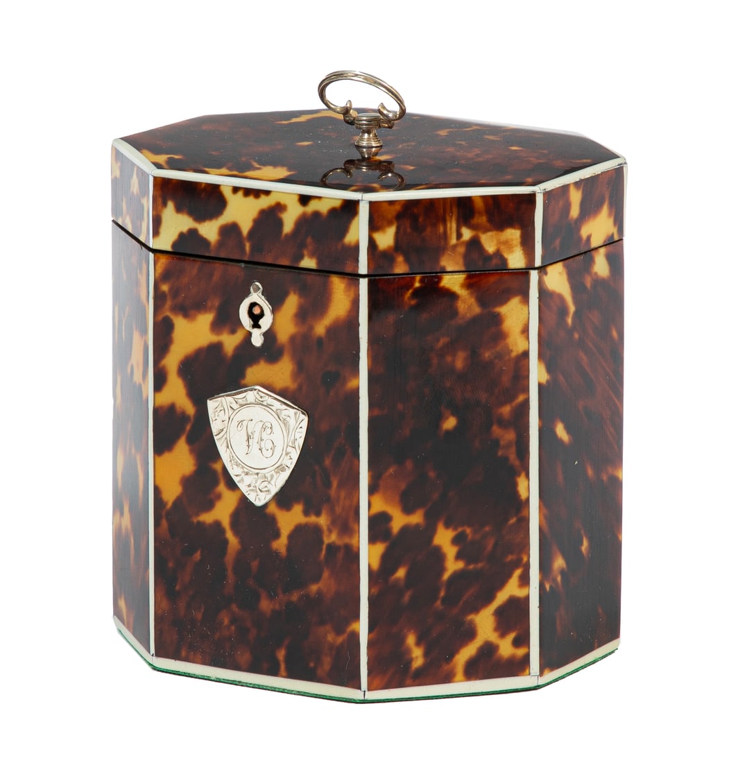 Georgian Tortoiseshell Tea Caddy, 19th c. (1 of 3)