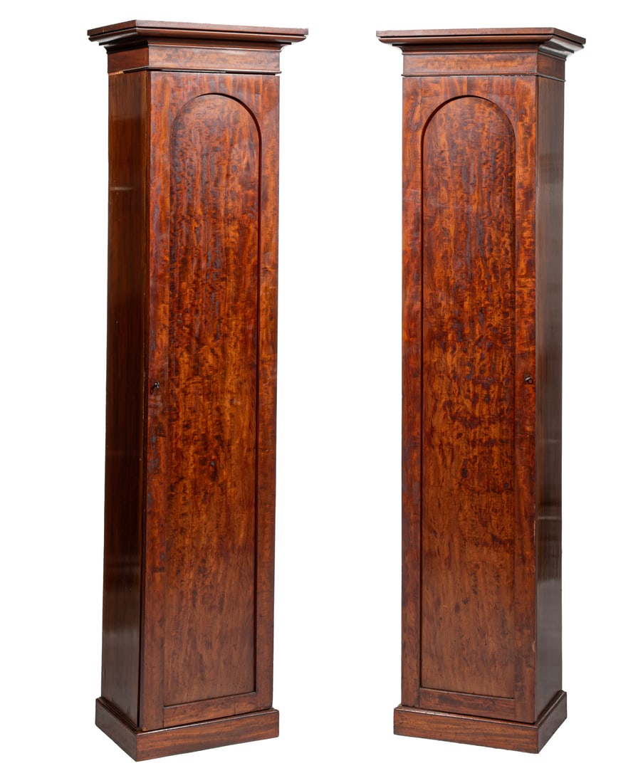 Pair of Regency-Style Carved Mahogany Wig\Hat Cabinets, 19th c. (1 of 2)