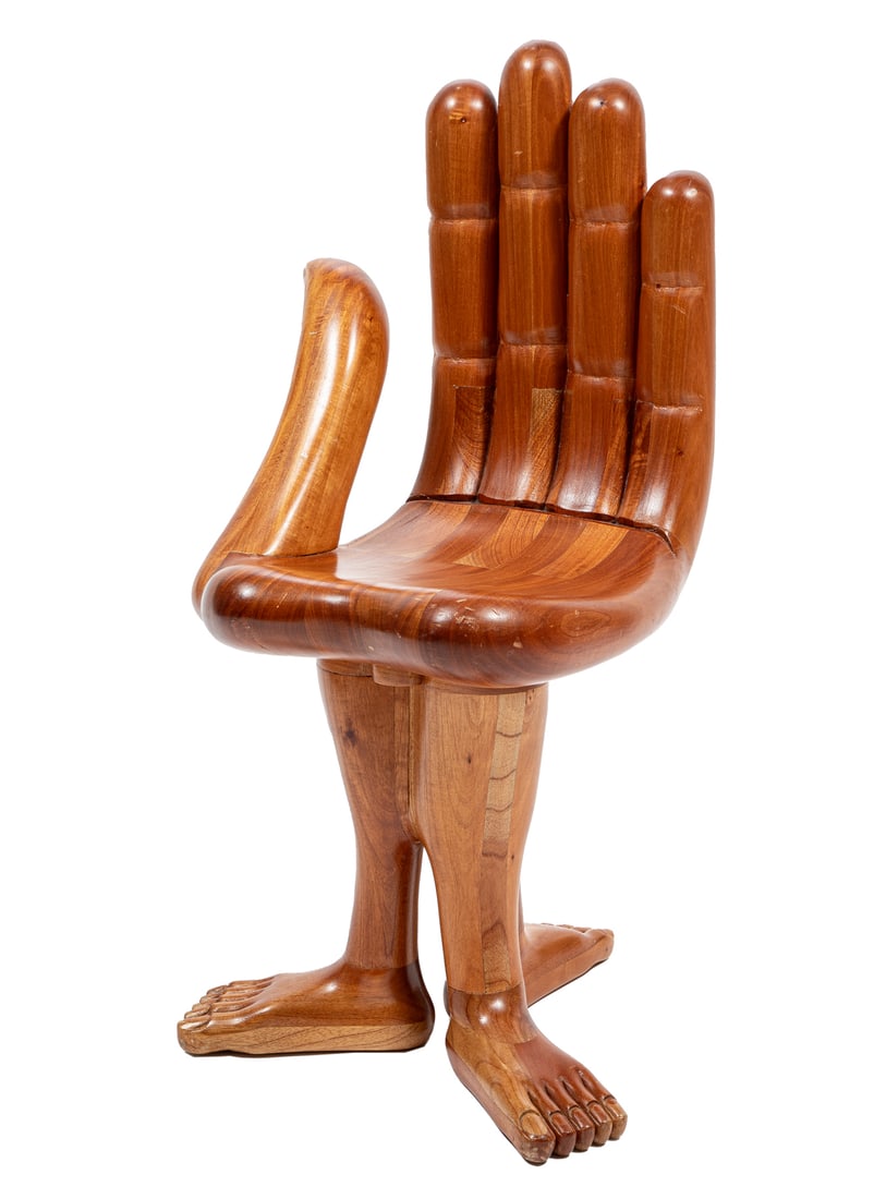 Pedro Friedeberg Sculpture, "Hand Chair with Three Feet", 1980 (1 of 4)