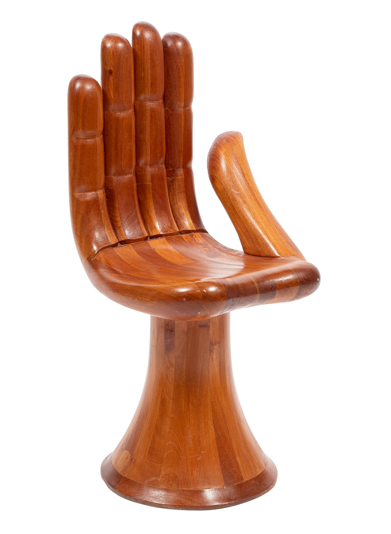 Pedro Friedeberg Sculpture, "Hand Chair", 2008, carved wood (1 of 5)