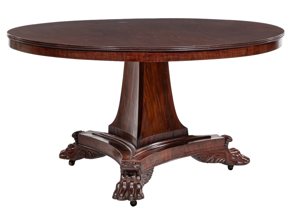 Regency Mahogany Tilt-Top Center Table, 19th c., after Thomas Hope design (1 of 3)