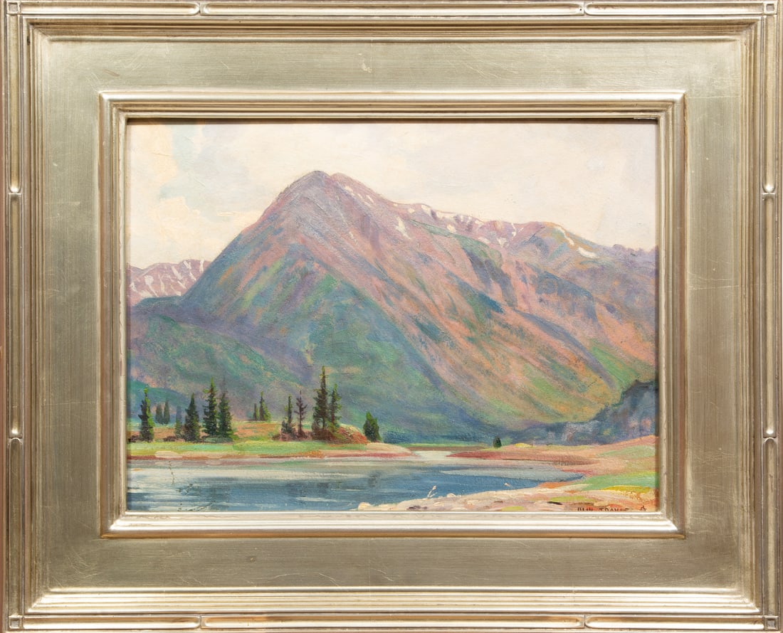 Olin Herman Travis "Twin Peaks", oil on board (1 of 3)