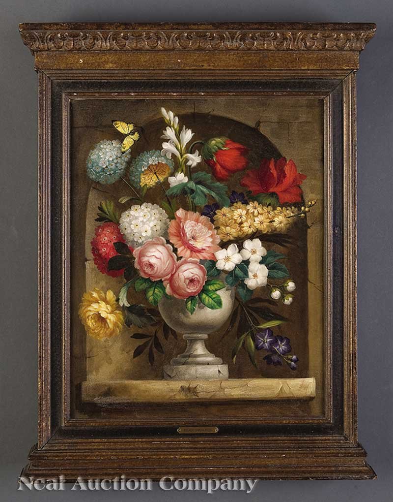 Eulalio Garcia Mata (Cuban, 1910-1985): Eulalio Garcia Mata (Cuban, 1910-1985), "Floral Bouquet", oil on canvas, signed lower left, 20 in. x 16 in., framed