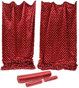 Group of Scalamandre "Abeilles" Red Silk Custom Textiles