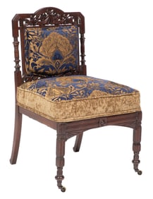 American Aesthetic Movement Slipper Chair h. 34 in., w. 20 in., d. 19 in.