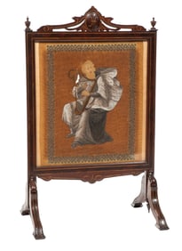 American Aesthetic Gilt Incised Rosewood Firescreen h. 43 1/2 in., w. 27 in., d. 19 in.