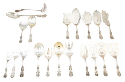 Extensive Collection of Reed & Barton "Francis I" Sterling Silver Flatware Serving Pieces total weig