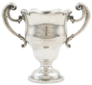 Edward VII Sterling Silver Military Presentation Cup weight 15.35 troy ozs.