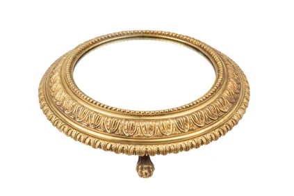 Continental Gilt Bronze Mirrored Plateau h. 3 1/2 in., dia. 16 1/2 in.