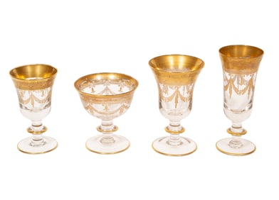 Erté Italian Gilt Crystal Glassware