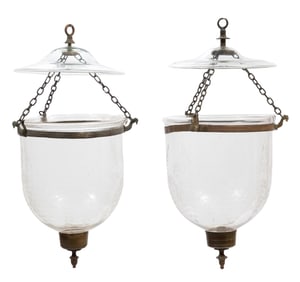 Pair of Regency-Style Hall Lanterns h. 15 in., dia. 8 in.