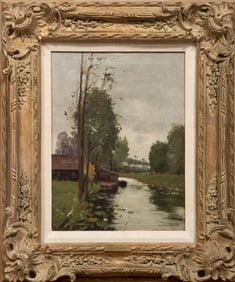 Gustave Wolff, German/New York 1886-1935, River Landscape, oil on canvas, 16 in. x 12 in.