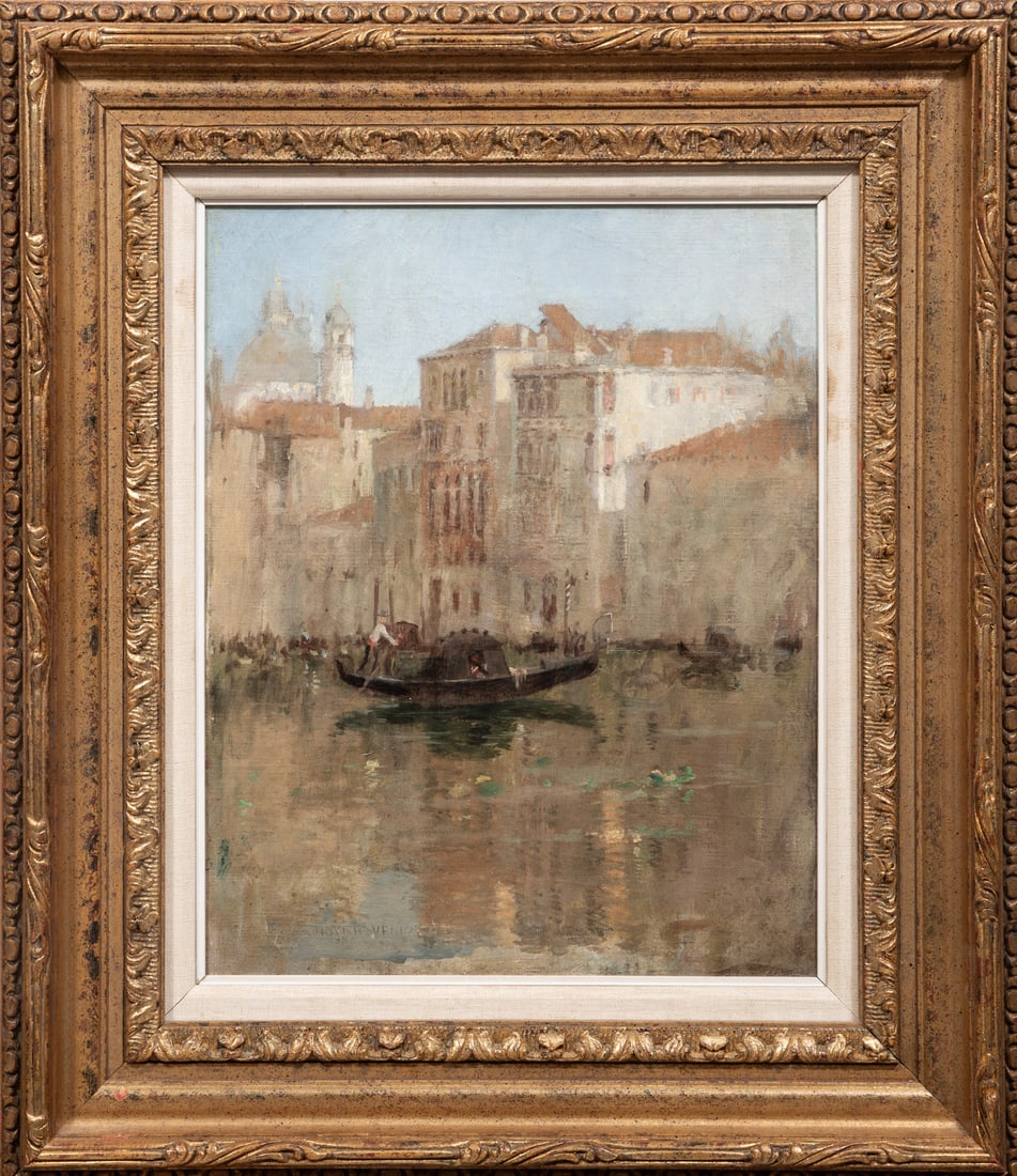 Paul Cornoyer, American/New York 1864-1923, Venice, oil on canvas, 16 in. x 12 1/2 in.: Paul CornoyerAmerican/New York, 1864-1923Veniceoil on canvas1893, signed, titled and dated lower left, 16 in. x 12 1/2 in., framed, overall 23 3/4 in. x 20 1/2 in. x 2 in. overall 23 3/4 in. x 20 1/2