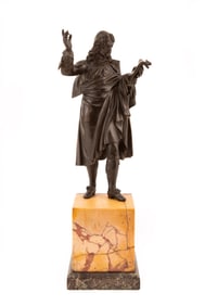 Bronze Figure of Moliere h. 14 1/2 in., w. 8 in., d. 5 1/2 in.