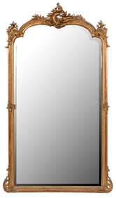 Antique French Giltwood Overmantel Mirror h. 88 in., w. 52 in., d. 3 in.