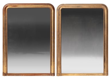 Pair of Louis Philippe Giltwood Mirrors h. 57 in., w. 41 in.