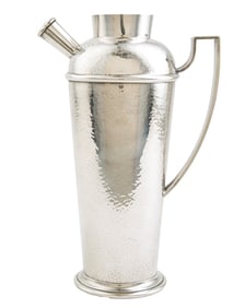 Art Deco Hammered Sterling Silver Cocktail Pitcher weight 37.30 troy ozs.