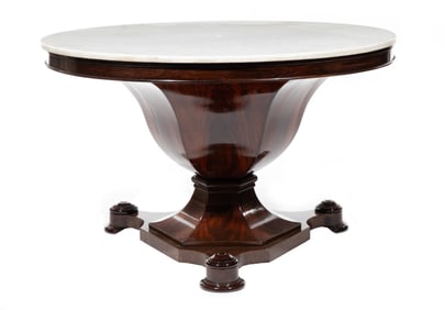 American Classical Mahogany Center Table h. 30 in., dia. 48 in.