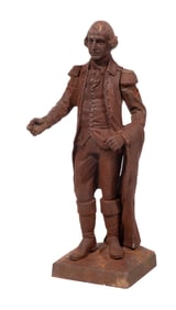 American Cast-Iron George Washington Boundary Marker h. 37 in., w. 13 in., d. 15 in.