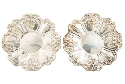 Two Reed & Barton "Francis I" Pattern Sterling Silver Sandwich Trays total weight 35.25 troy ozs.