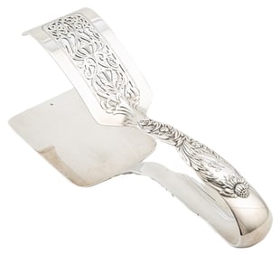 Tiffany "Chrysanthemum" Pattern Sterling Silver Asparagus Tongs weight 6.45 troy ozs.