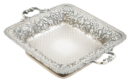 Fine Dominick & Haff Sterling Silver Footed Stand, 1879 weight 28.20 troy ozs.