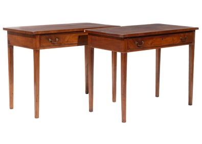 Pair of George III Mahogany Side Tables h. 29 in., w. 38 in., d. 19 5/8 in.