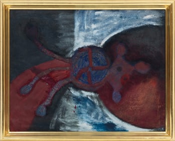 Francisco Benjamin Lopez Toledo, Mexican 1940-2019, Untitled, oil and sand on canvas, 28 3/4 in. x 3