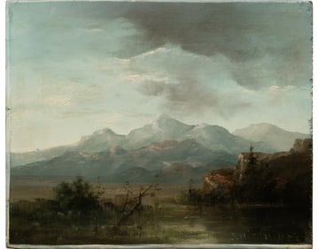 Joseph Hitchins, British/Colorado 1838-1893, Cloudy Sky over the Valley and Clouds over the Snowy Pe
