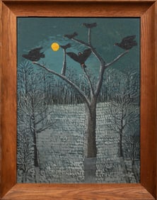 Theora Hamblett, American/Mississippi 1895-1977, Buzzard's Home, oil on masonite, 24 in. x 18 in
