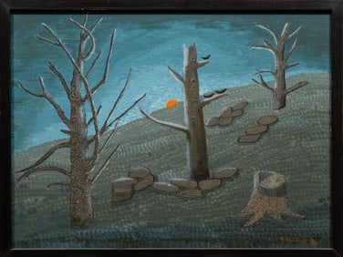 Theora Hamblett, American/Mississippi 1895-1977, Sweet Relaxation, oil on masonite, 18 in. x 24 in