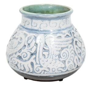 Shearwater Art Pottery "Sea, Earth and Sky" Vase h. 5 3/4 in., dia. 6 1/2 in.