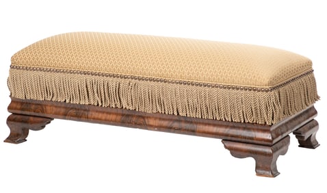 American Late Classical Mahogany Bench h. 19 1/2 in., w. 50 in., d. 21 1/2 in.