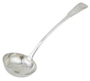 Rare Delarue New Orleans Ursulines Convent Coin Silver Soup Ladle weight 7.85 troy ozs.