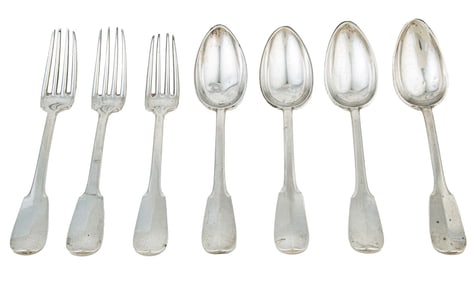 Rare Delarue New Orleans Ursulines Convent "Uniplat" Coin Silver Flatware total weight 17.30 troy oz