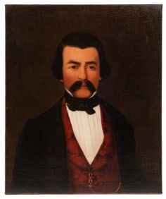 Jules Lion, French/American 1806-1866, active New Orleans, 1837-1866, Portrait of a Mustachioed Gent