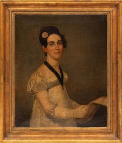 Louisiana School , early 19th c., Mrs. Christopher Adams née Susanna Johnson (1782-1819), oil o