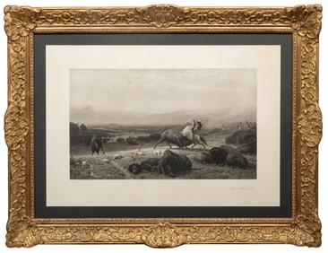 Albert Bierstadt, German/New York 1830-1902, The Last of the Buffalo, photogravure laid on paper, 16