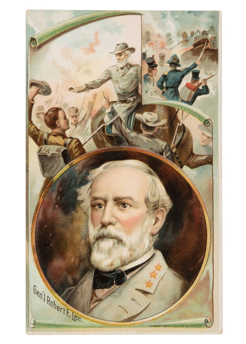 Robert E. Lee Clark's Trade Card 5 in. x 3 in.: Robert E. Lee Clark's Trade Card, 1894, chromolithograph, from Clark's Thread H570 Gallery of American Heroes series, 5 in. x 3 in.5 in. x 3 in.