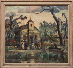 Knute Heldner, Swedish/Louisiana 1877-1952, Sunday Morning in the Teche, oil on canvas, 22 in. x 24 