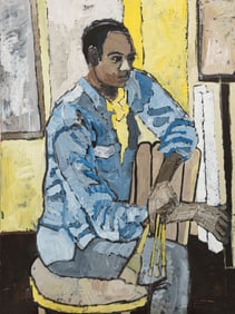 Rise Delmar-Ochsner, American/Louisiana b. 1944, Artist, acrylic on canvas, 48 in. x 36 in