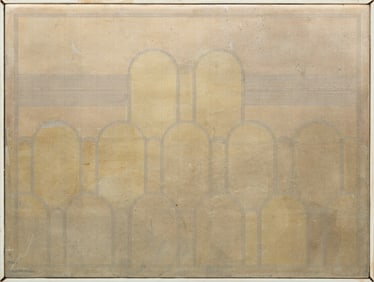 George Bauer Dunbar, American/Louisiana 1927-2024, Untitled, lemon leaf on grey clay, 12 in. x 16 in