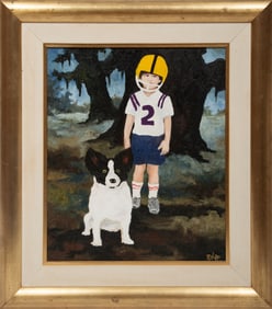George Rodrigue, American/Louisiana 1944-2013, The Yellow Team, oil on canvas, 24 in. x 20 in.