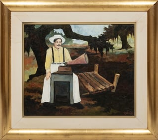 George Rodrigue, American/Louisiana 1944-2013, Crawfish Music, oil on canvas, 20 in. x 24 in