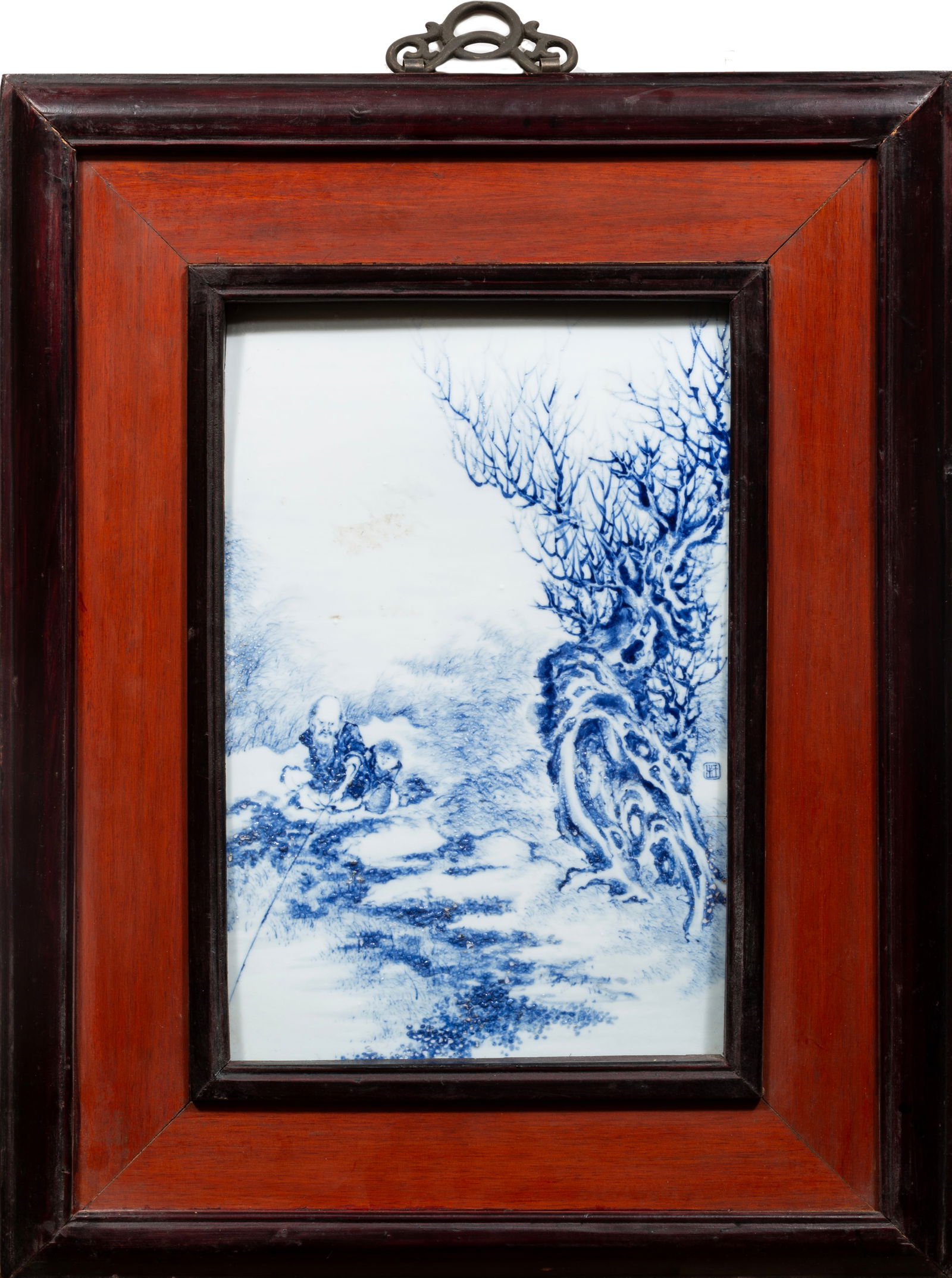 Chinese Blue and White Porcelain Wall Plaque (1 of 3)