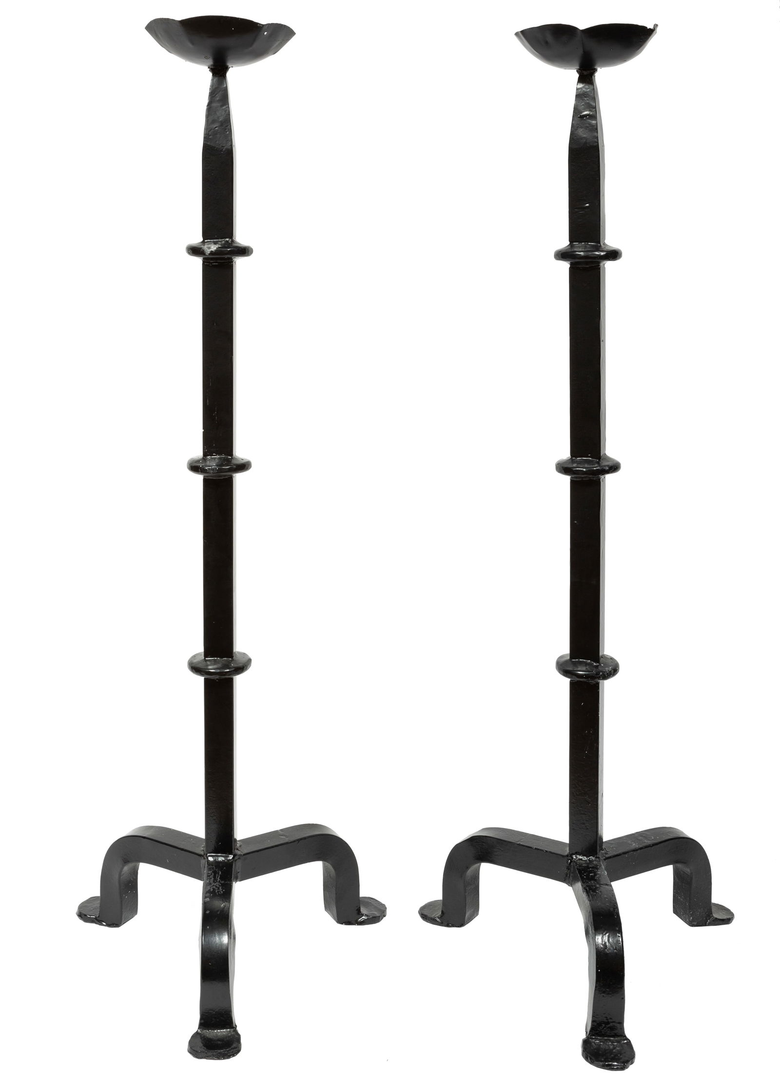 Pair of Large Continental Wrought Iron Prickets 48 1/2 in. (123.2 cm.) (1 of 2)