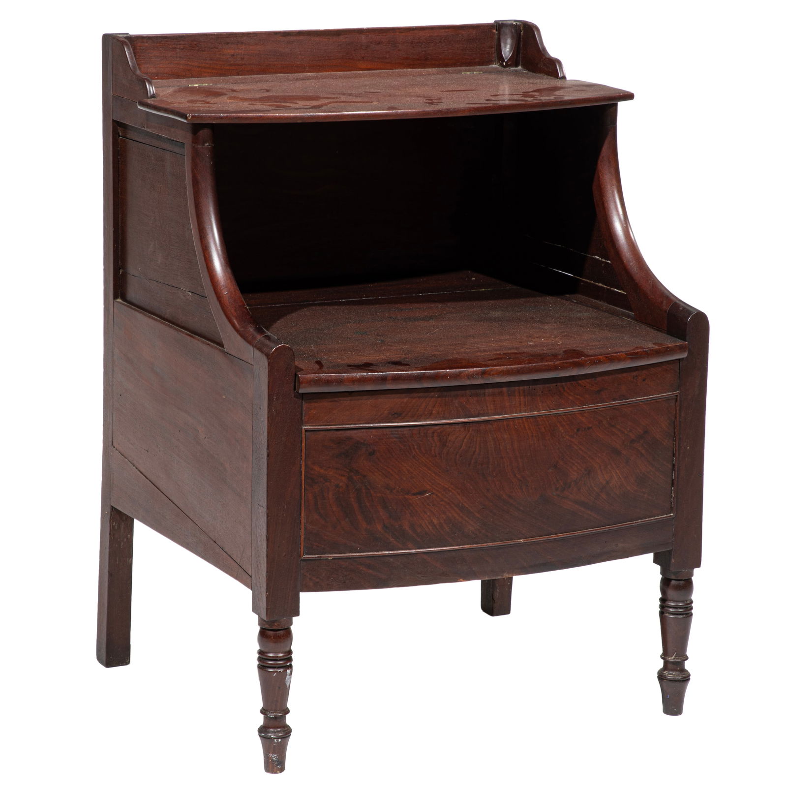 English Regency-Style Carved Mahogany Commode 30 1/4 x 23 x 20 1/2 in. (76.8 x 58.4 x 52.1 cm.) (1 of 4)