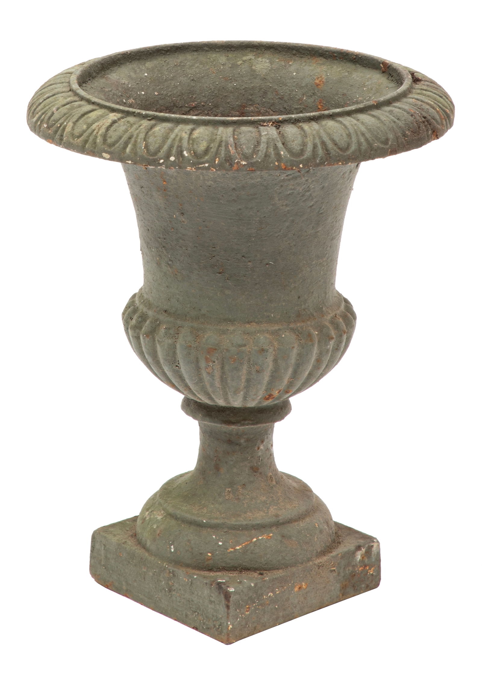 Diminutive American Cast-Iron Garden Urn 11 in. x 9 in. (1 of 2)