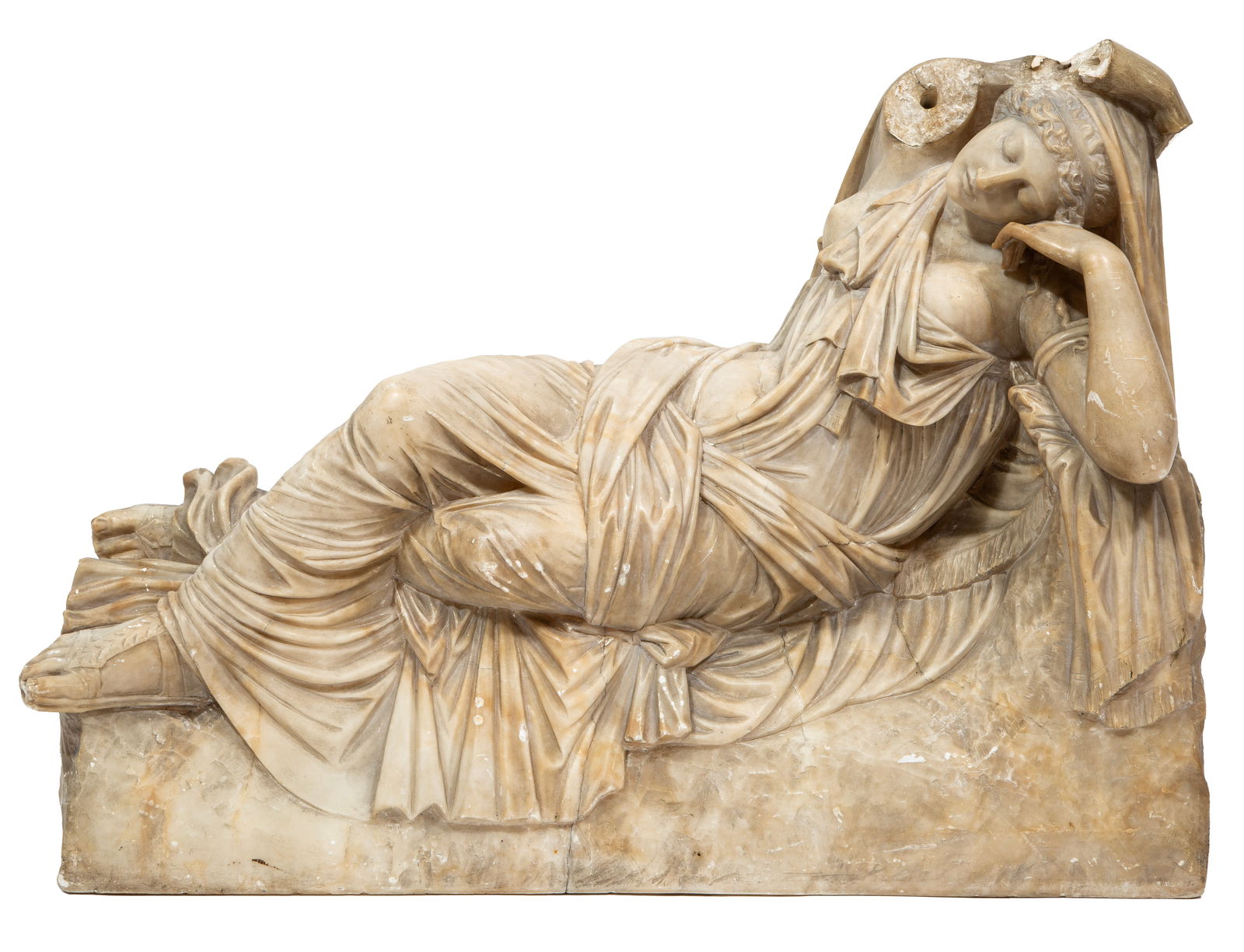 Carved Marble Figure of Sleeping Ariadne 17 1/2 x 24 x 8 1/2 in. (44.5 x 61 x 21.6 cm.) (1 of 4)